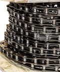 C2080H Heavy Duty Conveyor Chain 50 Foot Length With Five Connecting Links on pallet, showing double pitch design