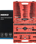 76 Piece Tap And Die Set For External And Internal Threads Rethreading Cutting And Repair Tool For SAE And MM in red case