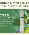 Walk In The Woods Pen Diffuser 1mm Black Ballpoint with vents, white body, shown with forest-inspired scent background