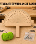 Boss Level Wooden Angle Ruler And String Line Corner Angle Finder Tool delivering straight up precision with clear scale and green string.