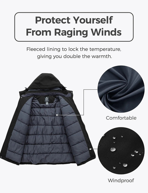 Big And Tall Mountain Ski Jacket For Men Waterproof And Windproof Snow Coat With Warm Lining And Ample Pockets Available In Tall And Big Sizes Up To 6X Large Perfect Cold Weather Rain Snow Gear