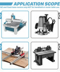 Image showing CNC router suitability application for Heavy Duty Cnc Spoilboard Surfacing Router Bit featuring fixed-base routers only.