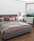 Bedroom with Set Of 2 Battery Powered Fabric Shade Wall Lights With Remote, Wireless Sconce Lamps in farmhouse gold finish