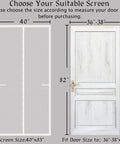 Diagram showing the compatible door size for Upgraded Magnetic Screen Door With Thick Reinforced Mesh 250g Per M2 And Extra Long Magnets 36 Inches Retractable Closure For Single Front Door Keeps Bugs Out And Lets Fresh Air In No Hassle Easy Install