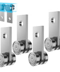 Two Wheel Trolley Assembly Rollers For One And Five Eighths Inch Wide Strut Channel Universal Compatibility Garage Pulley System Hoist Silver Four Pack