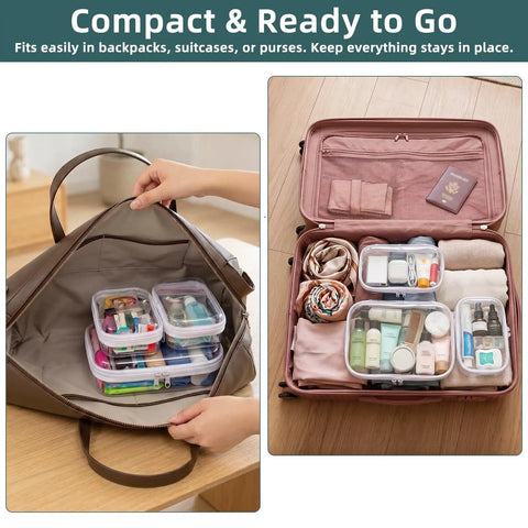 Clear Hard Shell Zipper Cases Set Of Three 2 Small And 1 Medium Durable PET Plastic Pencil Case And Diaper Bag Organizer for Storage Travel And Spill Protection See Through Pouches inside a suitcase and handbag