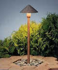 Path And Spread 1 Light 12V Olde Brick Outdoor Landscape Light For Wet Locations Includes S8 Bulb, 20.25 in tall, in garden setting.