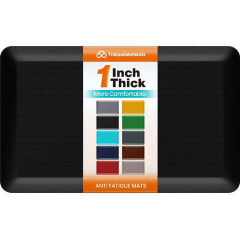 One Inch Thick Kitchen Mat For Floor And Standing Desk Non Slip Waterproof Anti Fatigue Rug For Kitchen Sink And Office Ultra Comfortable 20x32 Black Mat with color options