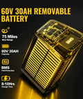 Powerful 7000W Peak Electric Dirt Bike For Adults With 60V 30Ah Battery Off Road Beast showing 60V 30Ah battery details
