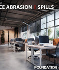 Modern office space with desks and computers showcasing Pro Matte Concrete Floor Wax 5 Gallon Water Based Formula for protection.