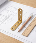 Gold bracket from 20 Piece L Bracket Set Stainless Steel Corner Braces 90 Degree Right Angles With 60 Screws on blueprint