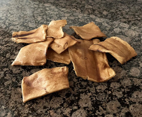 Beefhide Chips Dog Chew Treats Chicken Flavor 22 Oz American Made Thick 100 Percent Natural Rawhide From US Cattle Great For Tough Chewers No Additives