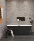 Bathroom with Vertical Or Horizontal Wall Mount Towel Warmer With Cedar Wood And Brass Construction In Polished Chrome Finish Model ABTW1632V
