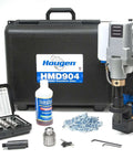 Hougen HMD904S 115V swivel-base magnetic drill with integrated coolant bottle, 1/2 in chuck Rotabroach cutter kit