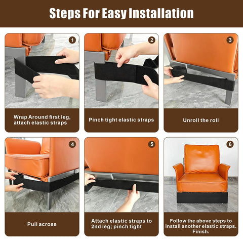 Steps for Easy Installation of Adjustable 3 By 132 Inch Under Couch Blocker And Bed Gap Stopper Made With Durable Stretch Foam.