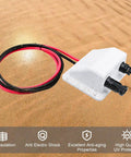 Solar Cable Entry Gland Kit With 10 AWG 3.28 Ft Extension Cable For RV Boat Camper Van Marine Grade All Weather Heavy Duty UV Resistant Waterproof Junction Box White Featuring Tinned Copper Conductors And Halogen Free XLPE XLPO Insulation, angled view