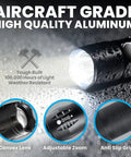 Insanely Bright Zoomable Tactical Flashlight Pack Of Three With Five Modes And Zoom That Makes It Forty Times Brighter