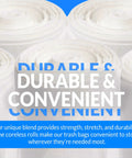 Super Tough Clear 13 Gallon Trash Bags 250 Count Bulk Stash coiled rolls showcasing durable, leak-resistant kitchen liners.