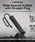 Heavy Duty 1200 Joule Surge Protector With 6 Foot Cable Six Outlets And Two USB A Ports For Home Office Use Fireproof MOV Dual Mode Technology Keeps Your Gadgets Safe And Juiced Up on rocks