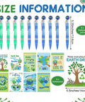 Earth Day Gift Bundle With Nine A5 Notebooks And Nine Globe Pens In Blue And Green, Eco Friendly Classroom Swag Size Information