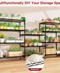 Beefy 5-Tier Wire Shelving With Wheels, 36 Inch Wide 16 Inch Deep 79 Inch Tall Steel Storage Rack, Heavy Duty Alloy Steel Construction, 1250 Lbs Total Capacity, 250 Lbs Per Shelf, Mobile Garage Office Organizer. plant display