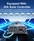 Total Game Changer Off Grid Solar Kit Packing 2200 Watt Inverter With 20A PWM Controller and solar panels for battery charging