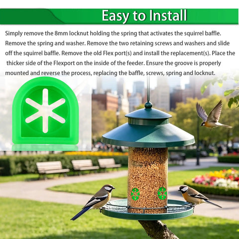 Get Fresh Feeds With These FlexPort Compatible Replacement Parts For Perky Pet 334-1S R Squirrel Proof Bird Feeder Durable Elastic Material Keeps Wild Birds Happy And Fed All Day Long Perfect Fit Guaranteed Set Of Six Easy To Install Upgrade Your Garden