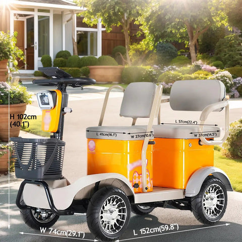 Haoweih 4-Passenger Senior Electric Golf Cart With Lithium Battery, 650W Motor, durable compact design for retirement homes.