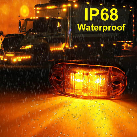 LED Trailer Lights Kit Front Rear Side Marker Clearance Indicators Set 20 Lamps Amber And Red Waterproof in rain