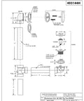 Technical drawing of 12 Inch And 4 Inch Bath Waste And Overflow Assembly With Tip-Toe Drain Plug And Illusionary Faceplate, Sch 40 ABS Pipe, Satin Nickel Finish, ADA Compliant Tub Seal, Fits Standard Tub Openings, 1 Pack