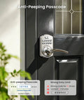 Top Notch Zinc Alloy Keypad Door Lock With Satin Nickel Finish Programmable Smart Keyless Entry Featuring Auto Lock And Privacy Thumbturn Zero Hassle Front Door Security For Apartments And Home Offices on black door