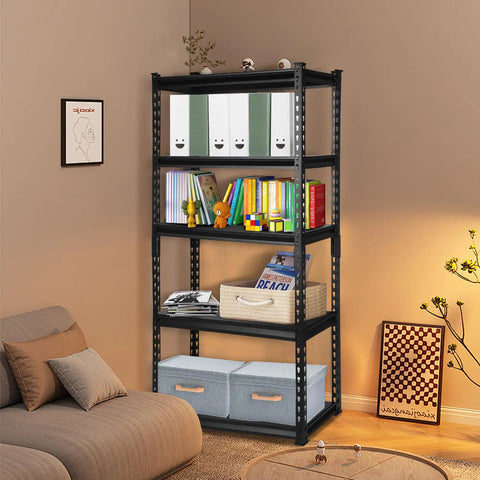 Heavy Duty Five Tier Metal Shelving Unit 1650 Pound Capacity Adjustable Layers For Garage Basement Kitchen Or Warehouse 27.5 By 12 By 59.8 Inches Straight Up Rock Solid Storage Rack