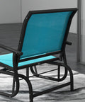 Back view of Set Of 2 Porch Glider Chairs With Metal Frame Breathable Mesh Curved Armrests High Back For A Smooth Chill Glide