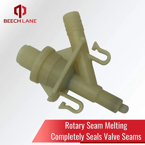 Upgraded Water Valve Kit For Dometic Toilets 300 Series 300 310 320 Replaces 385311641 Freeze Resistant Longer Lifespan With Ultrasonic Sealing That Keeps Leaks At Bay, beige plastic valve with hose fittings