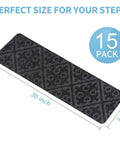 Non Slip Carpet Stair Treads Set Of 15 With Reusable Non Slip Backing For Safe Steps For Kids Elders And Pets 8 By 30 Inches