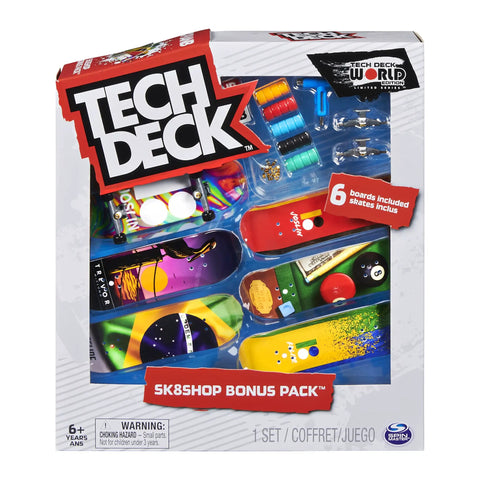 Fingerboard Bonus Pack With Six Real Graphic Mini Skateboards, Customizable Set Lets You Build Three Complete Mini Decks