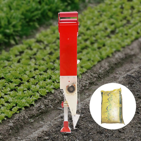 Easy To Use Adjustable Fertilizer Spreader Tool For Gardens And Lawns, single barrel applicator in vegetable garden