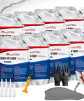 Fast Curing Concrete Crack Filler Sealant Waterproof Caulk For Driveways, Sidewalks, Walls And Foundations, 8 Pack shown with tools