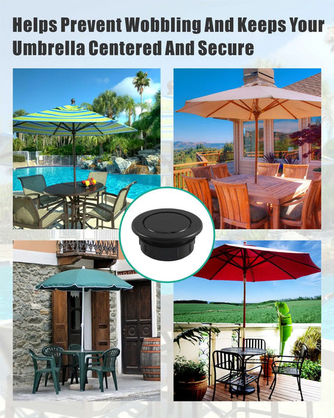 Two Pack Thicker Patio Table Umbrella Hole Ring Plug Caps Outdoor Parasol Hole Covers Inserts Stabilize Wind Prevent Scratches And Table Swing Fits Two Inch Holes Durable Backyard Table Accessory