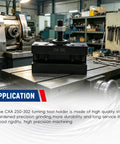 CXA 250 302 Quick Change Turning Tool Holder for CNC Lathes with 13 to 18 Inch Swing displayed on a metal table in workshop