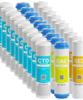 5 Micron Replacement Filter Cartridges Set For Standard RO Systems, 10 x 2.5 Inch PP Sediment, GAC and CTO