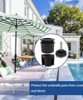8 Piece Umbrella Base Hole Ring Plug Covers And Caps Set For Patio Stand Replacement Parts, poolside lounging and umbrella setup