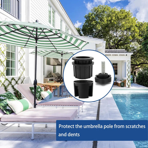 8 Piece Umbrella Base Hole Ring Plug Covers And Caps Set For Patio Stand Replacement Parts, poolside lounging and umbrella setup