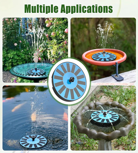 Solar Powered Water Fountain For Bird Bath Garden Pond Pool And Patio With 8 Nozzles And 4 Fixers Upgraded 100 Percent Glass Panel No Battery Needed Easy Setup For Outdoor Use in various outdoor settings.