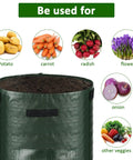 4 Pack 10 Gallon Grow Bags With Flap And Handles For Vegetables And Fruits Durable PE Planter Pots For Potatoes Onions Tomatoes Carrots