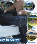 Person loading 13x13 No Fuss Quick Setup Pop Up Canopy Tent Shelter With Wheeled Carry Bag Portable Commercial Gazebo For Outdoor Events Includes Sandbags Stakes And Ropes Navy That Stays Stable In Wind into car trunk