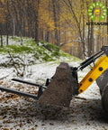 43 Inch Clamp On Pallet Forks For Tractor Bucket, Heavy Duty 2000Lb Quick Attach For Skid Steer Loader in snowy woodland