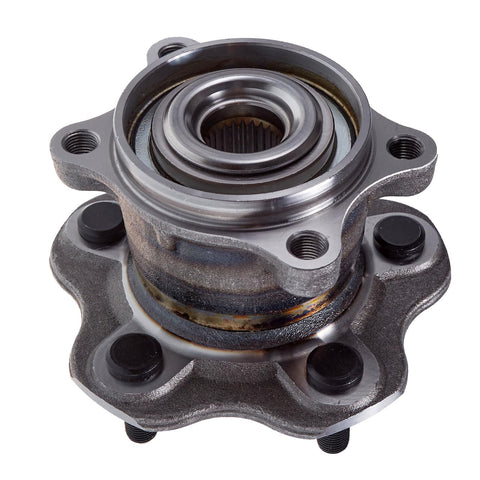 Rear Wheel Bearing And Hub Assembly For AWD Nissan Rogue Juke Rogue Sport And Qashqai 5 Lug Wheel Hub Kit Compatible With 2008 2020 Rogue And 2011 2017 Juke Beefed Up OEM Grade Bearings For A Smooth Safe Ride showing front view