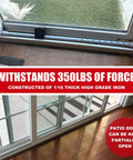 Two In One Beefed Up Door Security Bar with Alarm and Sliding Door Stopper 120dB Siren in sliding door with label
