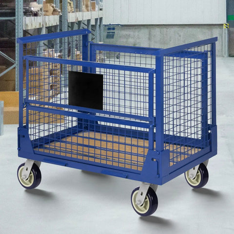 Industrial cart with Heavy Duty 6 Inch By 2 Inch Caster Wheels With Polyurethane Tread On Polypropylene Core One Half Inch Axle Bore